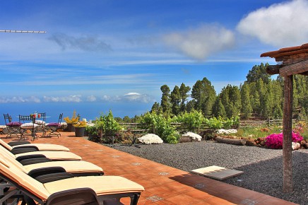 Meerblick-Terrasse - Kanarische Finca auf dem Land in Puntagorda - El Topo